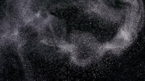 powder isolated on black background