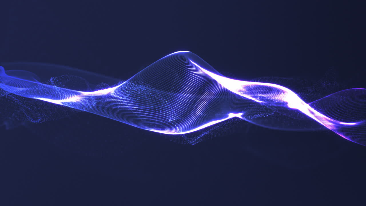 Abstract Digital Wave of Glowing Particles