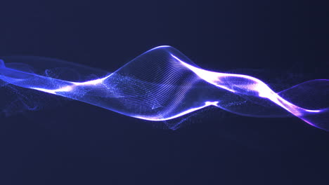 abstract digital wave of glowing particles