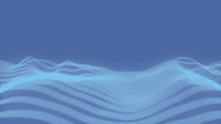 Animazione di onde blu di elaborazione dati su sfondo blu