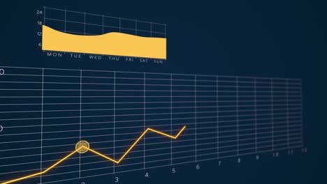 animation of financial stock data technological background with growth of charts and graphs on binary code backdrop 4k