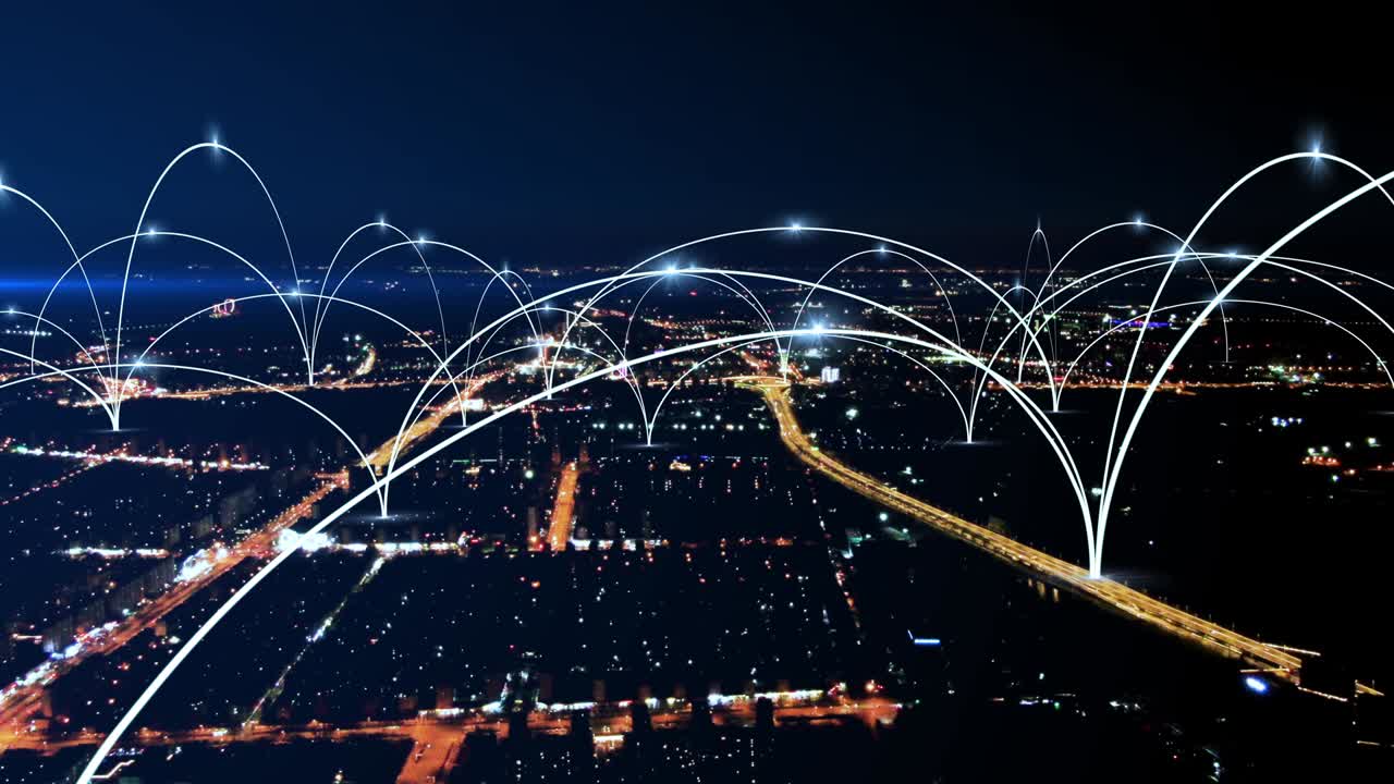 ciudad moderna con concepto de conexión de red inalámbrica