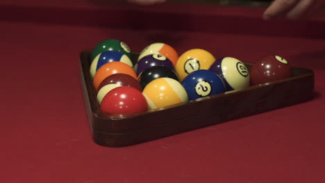 racking billiard balls in triangle