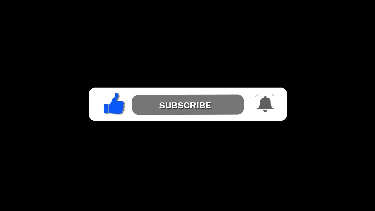 Subscription animation like subscribe and press the bell icon button subscribe transparent