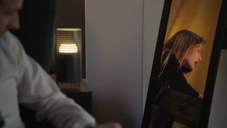 couple's intimate moment in the bedroom