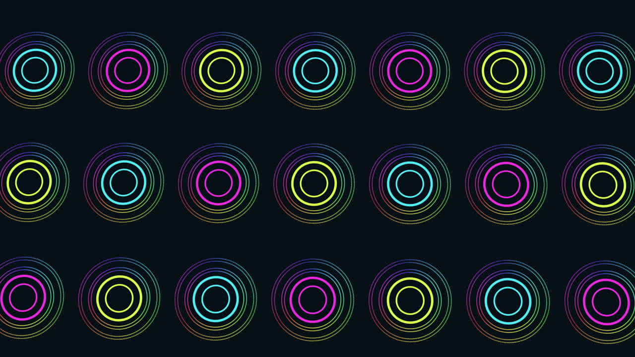 círculos vibrantes que crean un patrón impresionante