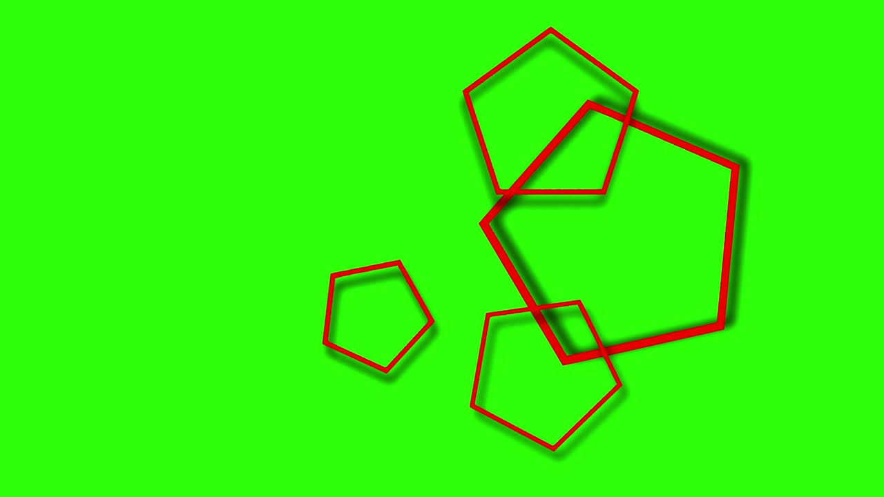 formas geométricas de pentágono rojo