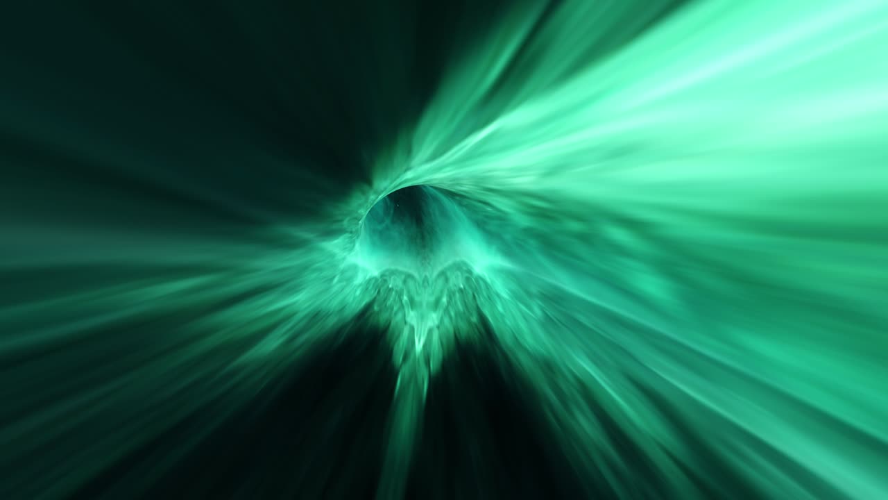 abstracto espiral verde oscuro brillante hiperespacio túnel de deformación líneas voladoras movimiento y iluminado verde matriz futurista efecto de luz en el túnel fondo de neón futurista, líneas brillantes ultravioleta, las