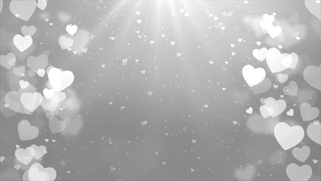 abstract grey and white hearts background
