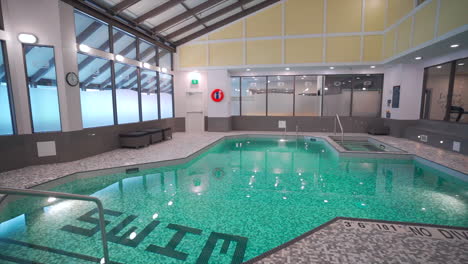 swimming pool inside a hotel or recreational centre