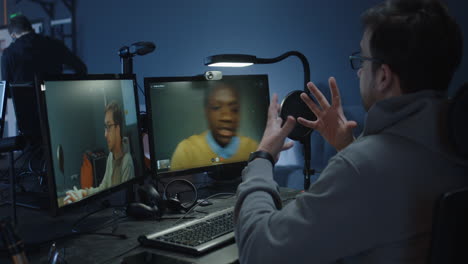 online meeting in a modern office setting