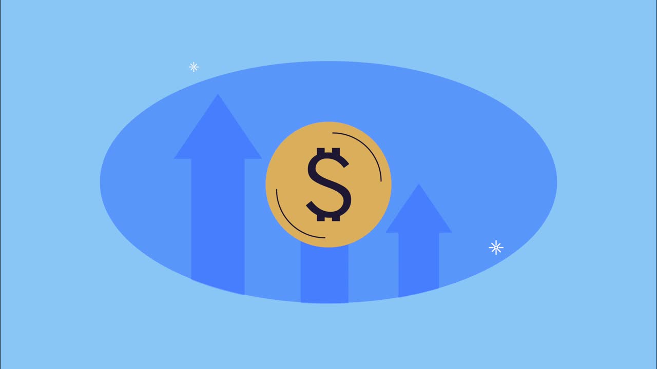 coin money with arrows animation