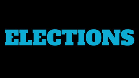 animation of word elections with red and blue stars floating on black background