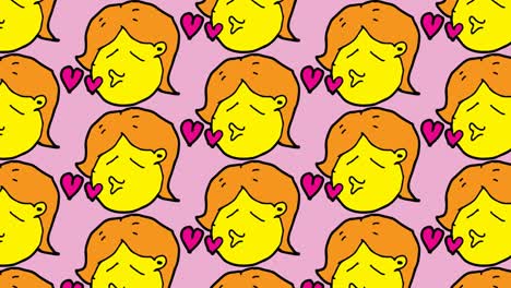 niños dibujando arte pop fondo sin costuras con el tema de las mujeres besan