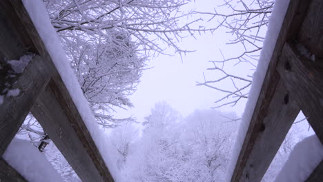 Dolly-Pan-Rodada-En-El-Maravilloso-Invierno-De-La-Montaña-Del-Este-De-Canadá