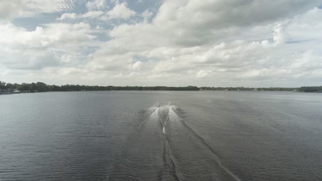 Aerial-shot-of-two-wave-runners-moving-away-from-camera