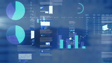 animación de estadísticas y procesamiento de datos en pantallas digitales