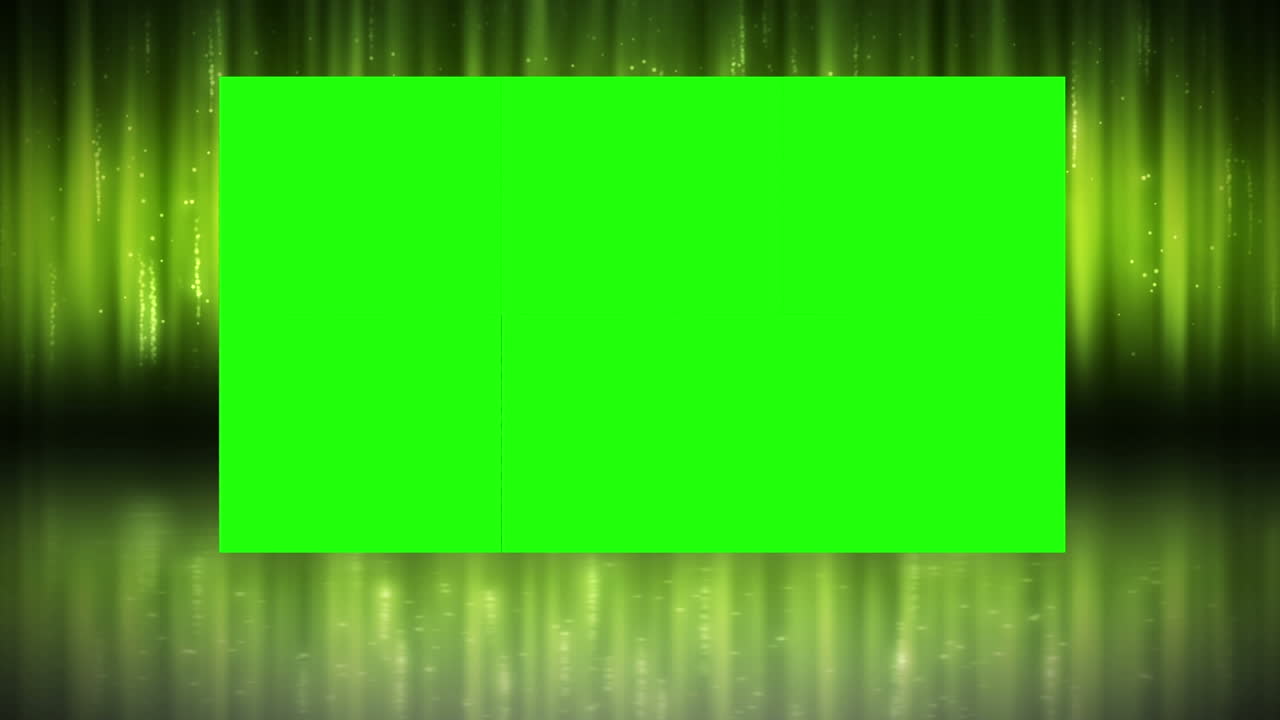 綠色形狀動畫，置於編輯主標題文字及光影軌跡上