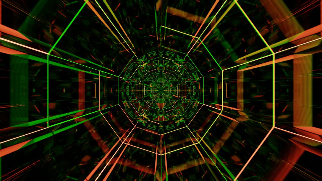 vuelo abstracto en un corredor futurista. video 4k