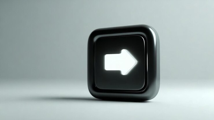 A Minimalist Representation of an Arrow Key, Emphasizing Simplicity and Directionality in Design, Ideal for Modern Digital Interfaces and Navigation Elements