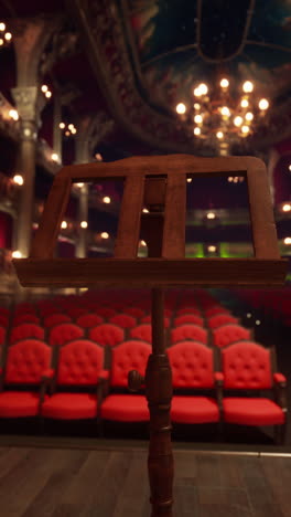 a music stand on a stage