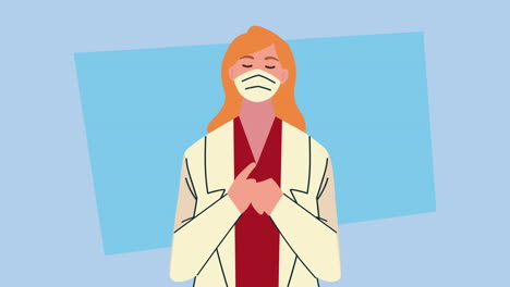 금발 여성 의사 전문적인 성격