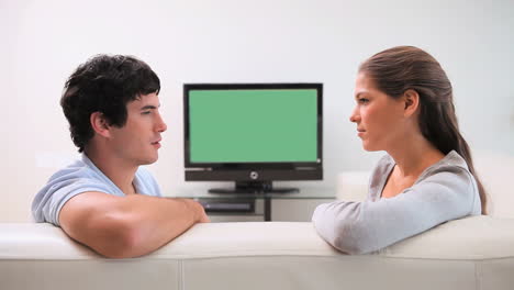 young couple talking to each other