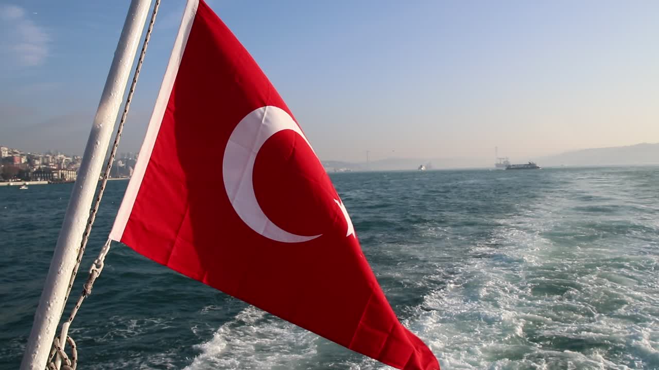 Tyrkisk flag der vinker