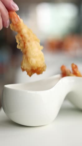 crispy tempura shrimp with dipping sauce