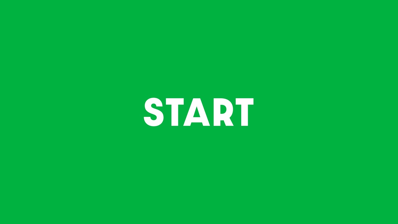 Animation of start text on transparent background