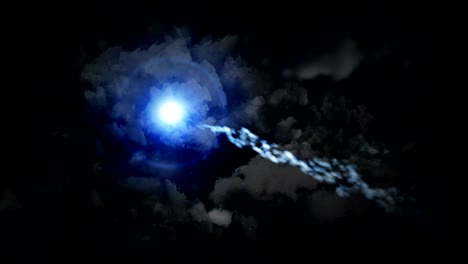 paisaje de fantasía en cielo nublado, animación de hadas, fondo en bucle,