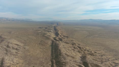 dramatic aerial over the san andreas earthquake fault on the carrizo plain in central california