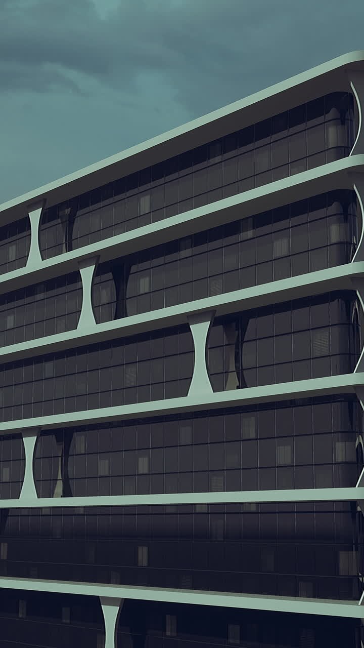 Moderno edificio per uffici con facciata geometrica