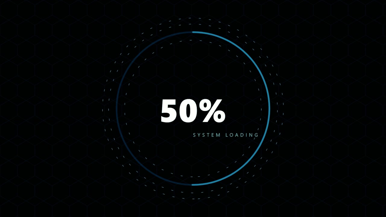 Digital System Loading Progress Bar with Percentage Counter
