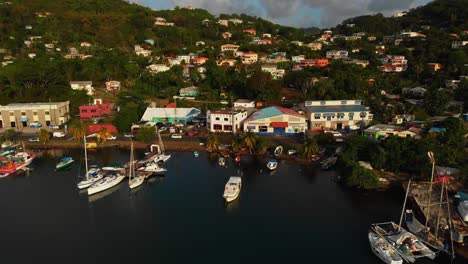 scenic caribbean harbor town on a hillside