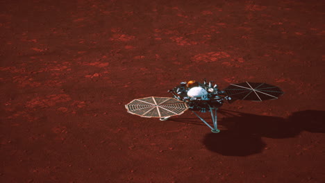 insight mars exploring the surface of red planet. elements furnished by nasa.