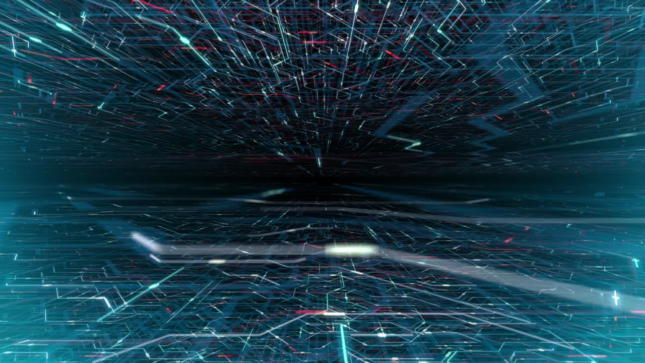 4K seamless loop abstract futuristic electronic circuit board.