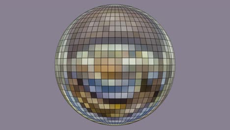 animación de la rotación de una bola de discoteca de espejo