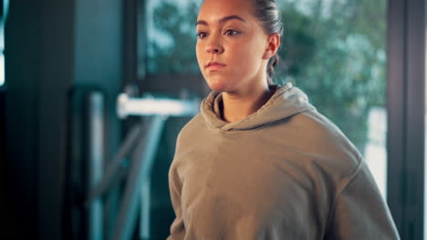 Fitness,-health-and-woman-jump-rope-in-gym