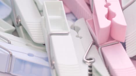 pastel clothespins close up