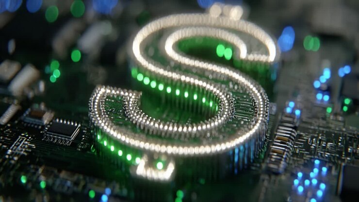 A Close-Up View of a Glowing Circuit Board Featuring a Digitized 'S' Symbol Lit by LED Lights, Embodying the Fusion of Technology and Design