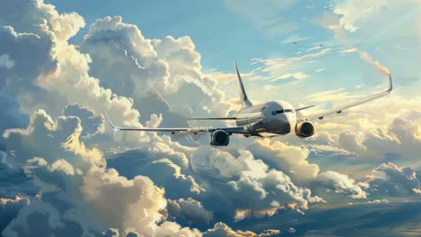 avión en las nubes