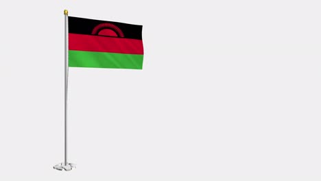 loop video of malawi flag  fluttering in the wind, slow motion video of 4k , with alpha channel