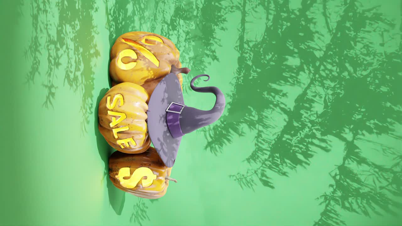 녹색 배경 수직 할로윈 가을 판매