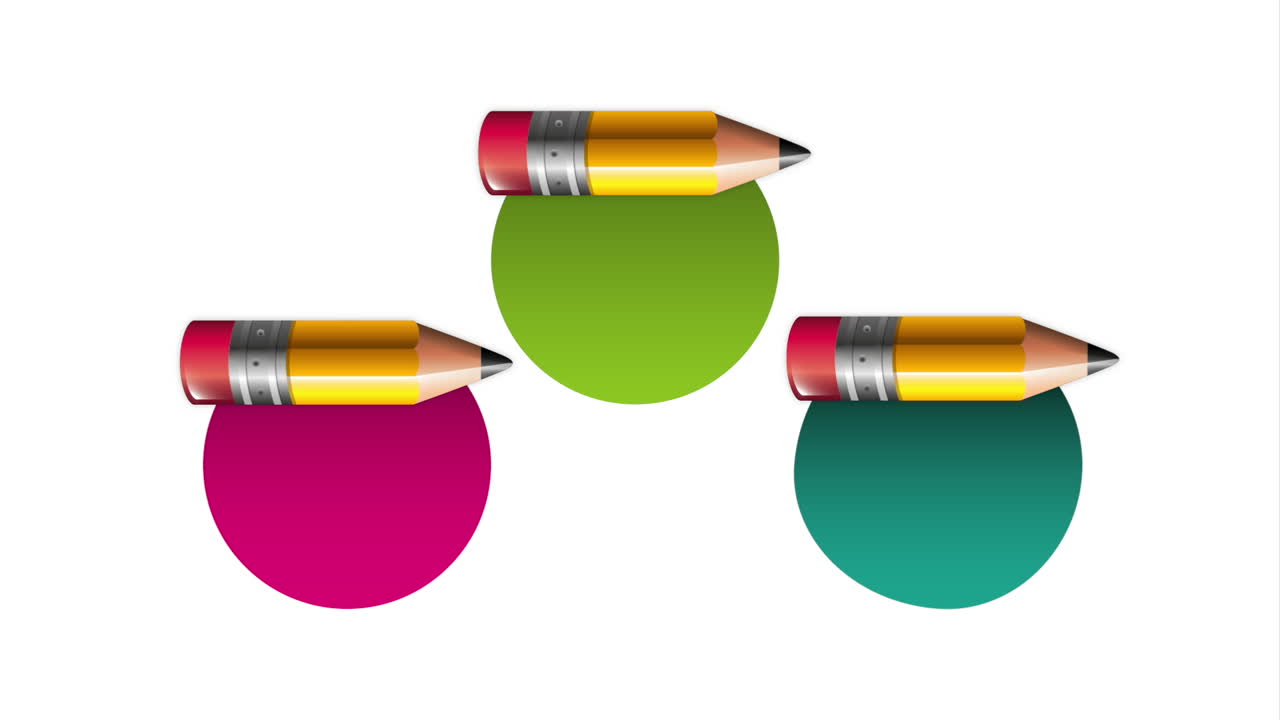 lápices con estadísticas animación infográfica