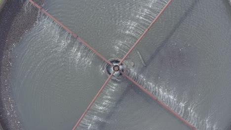 wastewater plant, aerial view. cleaning, purification and filtration of sewage water
