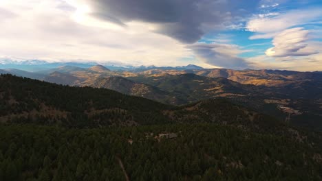 Drone-push-in-dolly-tilt-up-to-autumn-fall-colored-forest-leaves-in-valley-of-Lost-Gulch-Overlook-Boulder-Colorado