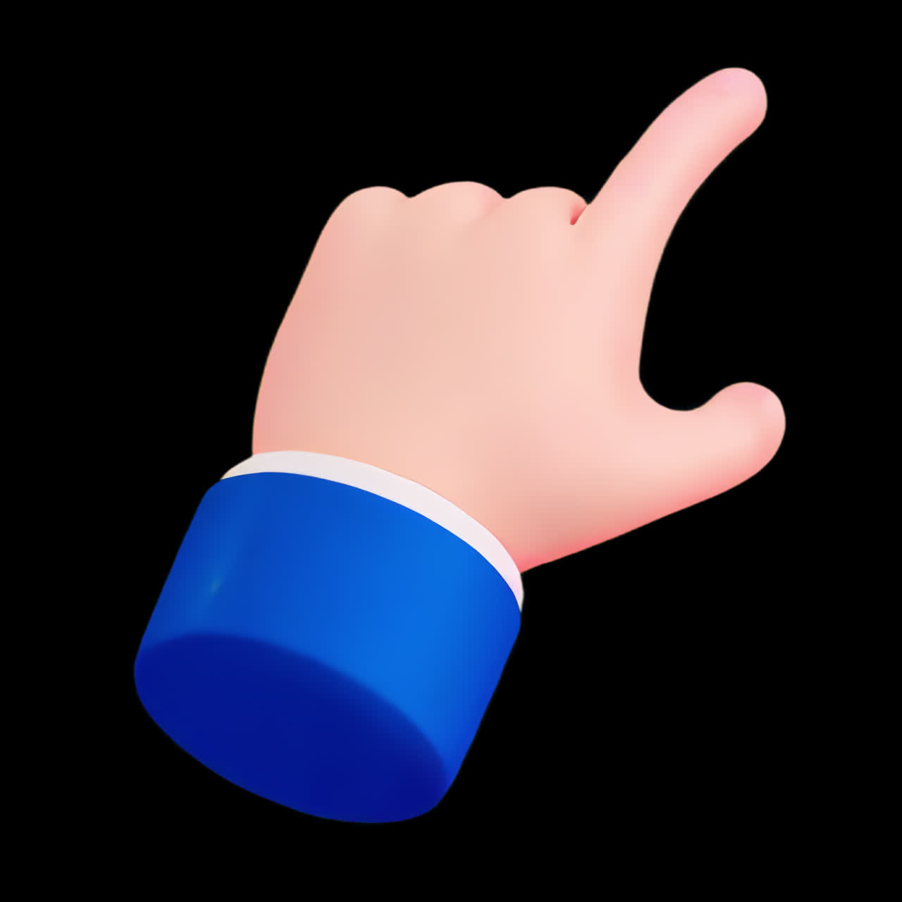 Man pointing 3d business element animation isolated asset, transparent 4K video, alpha channel