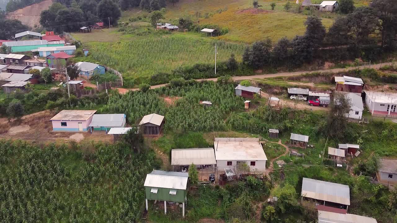 Smooth Drone Flyover of a Charming Mexican Village in Oaxaca