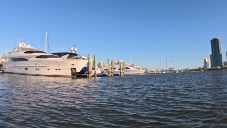 a yacht docked at gold coast marina